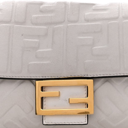 Fendi Nappa FF 1974 Embossed Baguette White 8 of 23