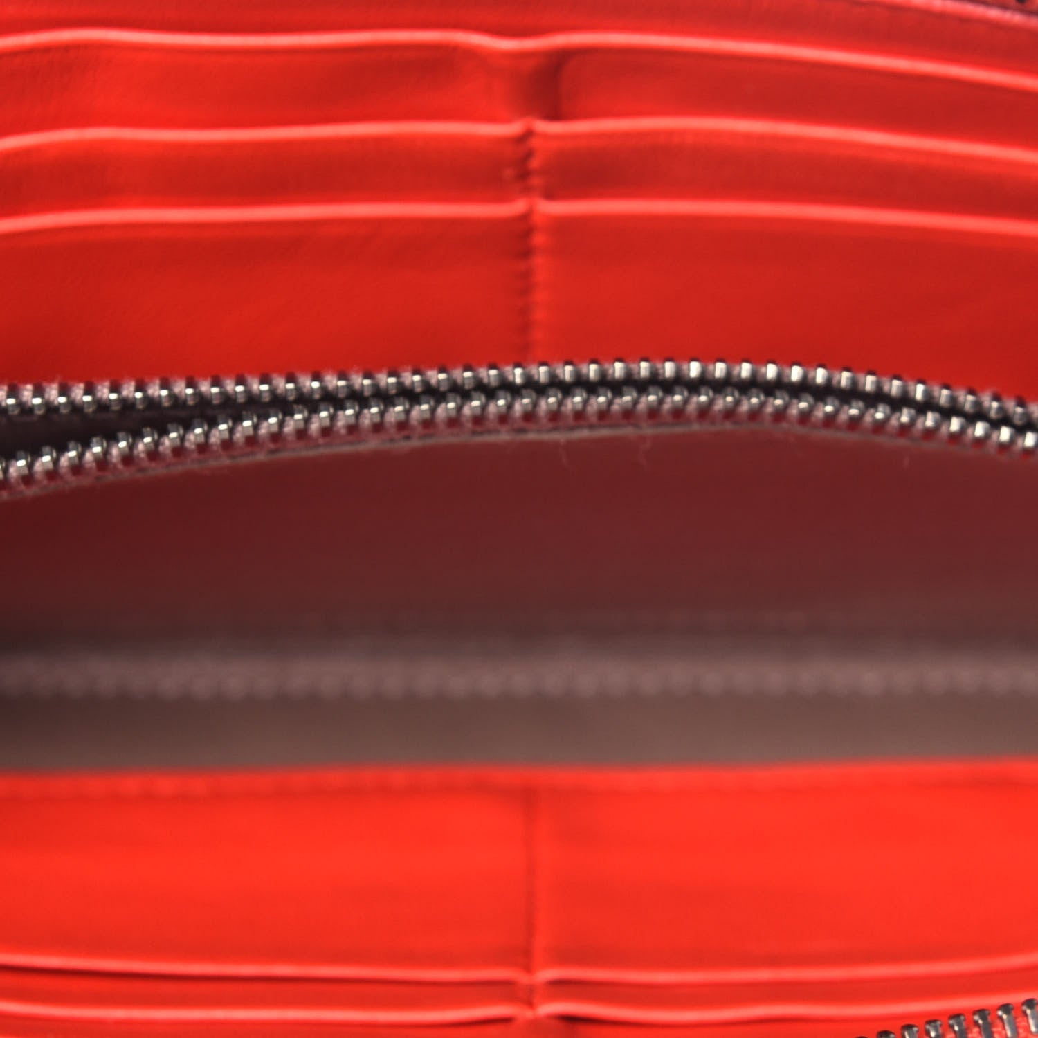 Bottega Veneta Nappa Intrecciato Half Zip Around Wallet Red 5 of 11