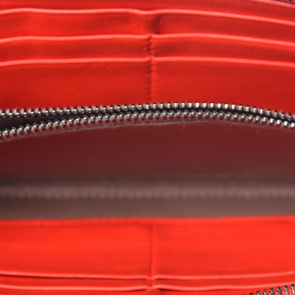 Bottega Veneta Nappa Intrecciato Half Zip Around Wallet Red 5 of 11