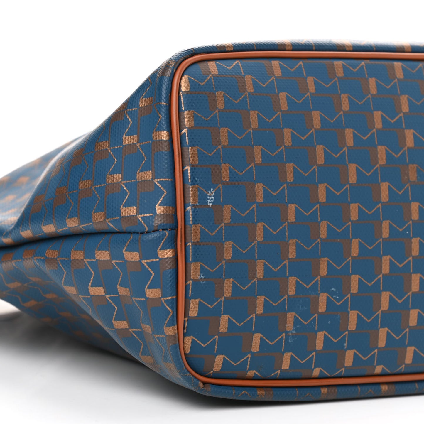 Grained Calfskin Canvas 1920 Oh! Tote Ruban Duo MM Indigo Bronze Cognac