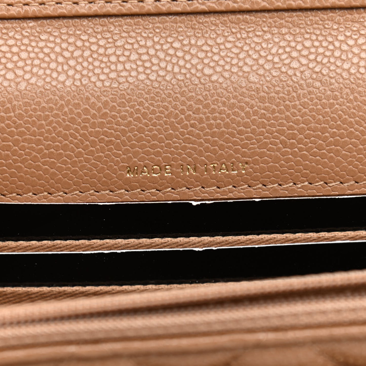 Caviar Quilted Small Business Affinity Flap Camel