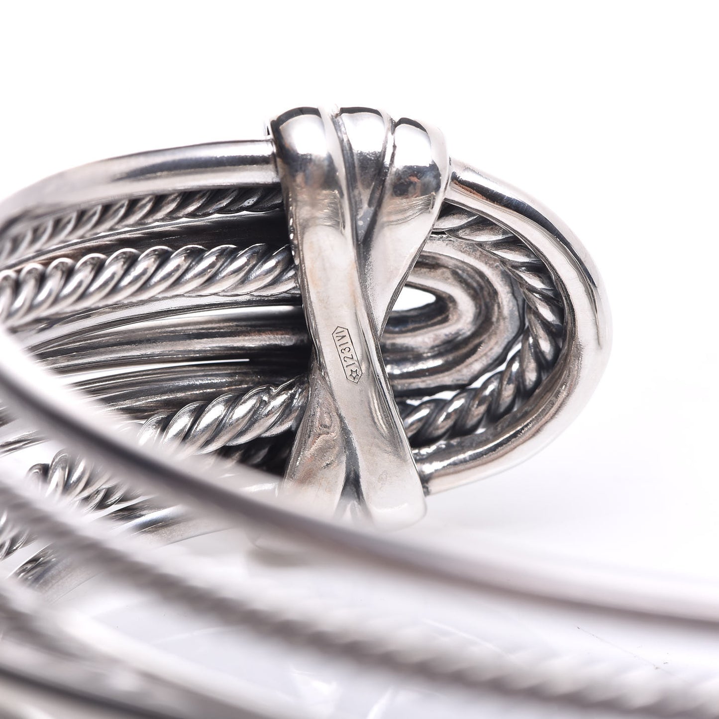 Sterling Silver Wide Crossover Cuff Bracelet