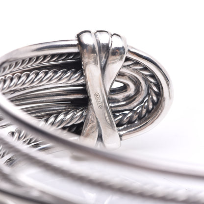 David Yurman Sterling Silver Wide Crossover Cuff Bracelet 5 of 5