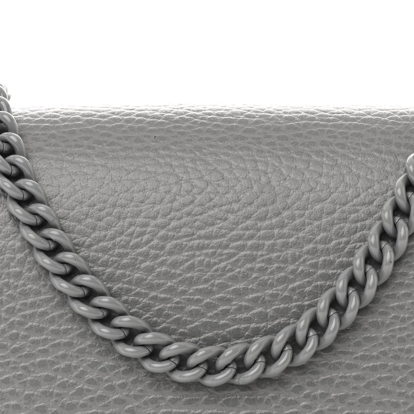 Dollar Calfskin Enamel Monochrome Mini GG Marmont Chain Wallet Deep Grey