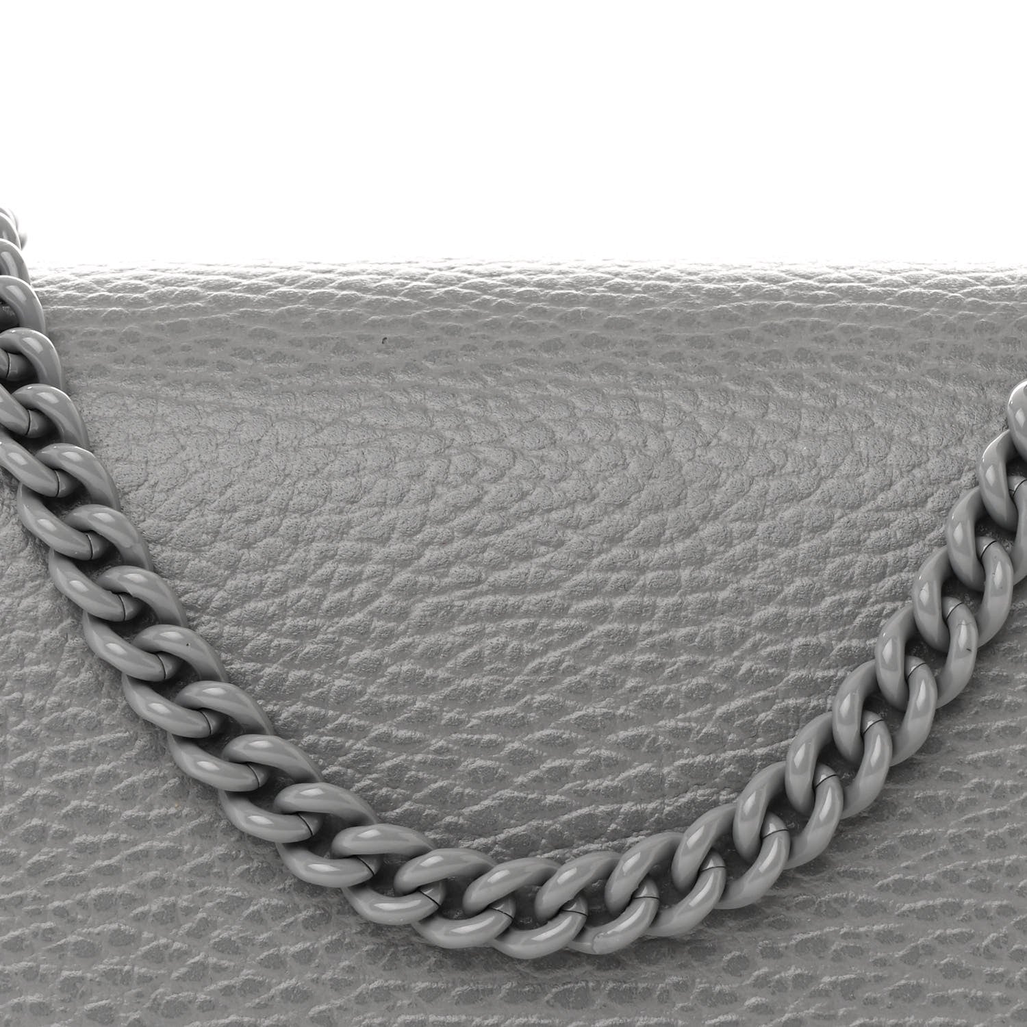 Gucci Dollar Calfskin Enamel Monochrome Mini GG Marmont Chain Wallet Deep Grey 7 of 10