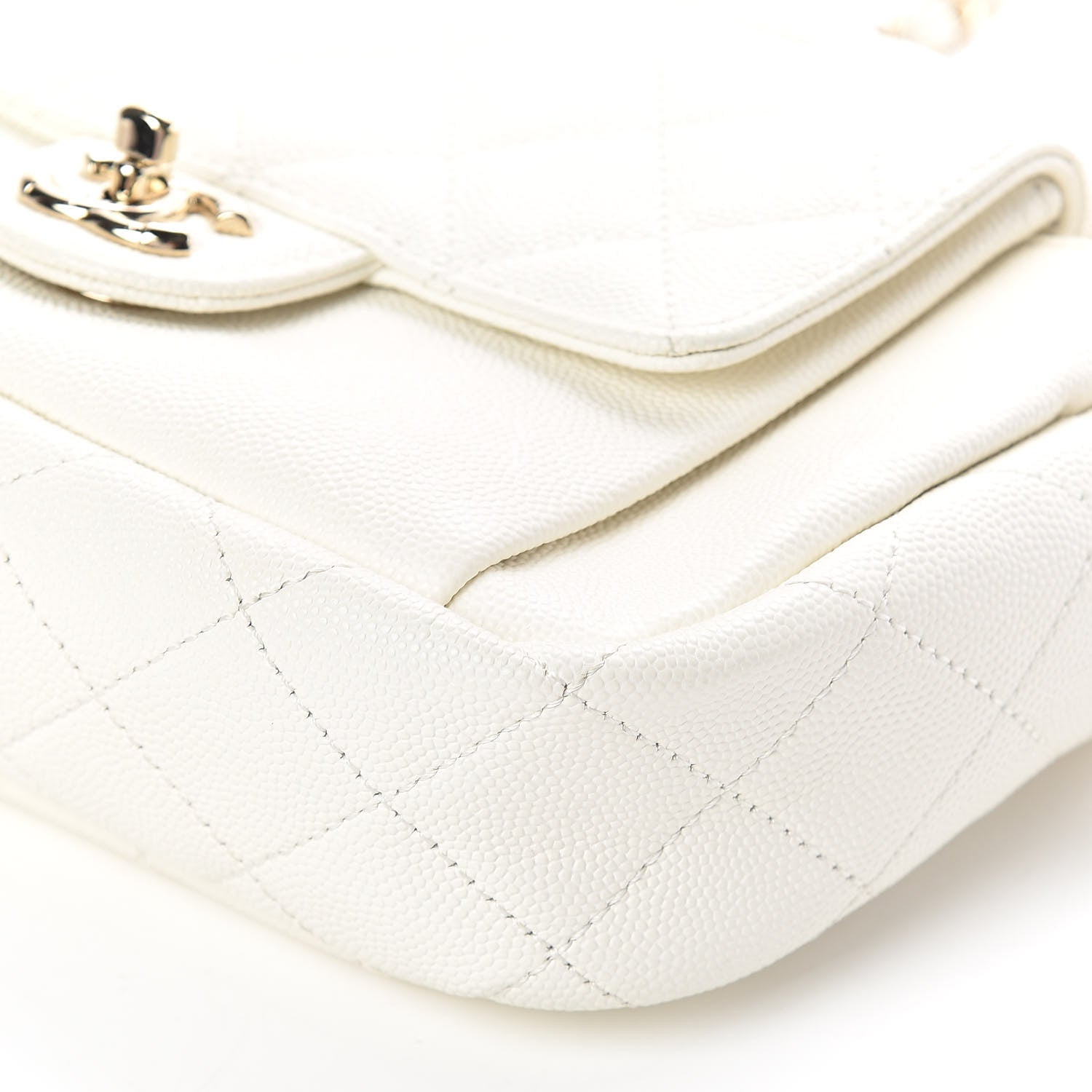 Chanel Caviar Quilted CC Day Camera Case White 10 of 10