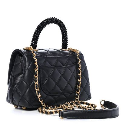 Chanel Calfskin Crystal Quilted Extra Mini Coco Handle Flap Black 2 of 4