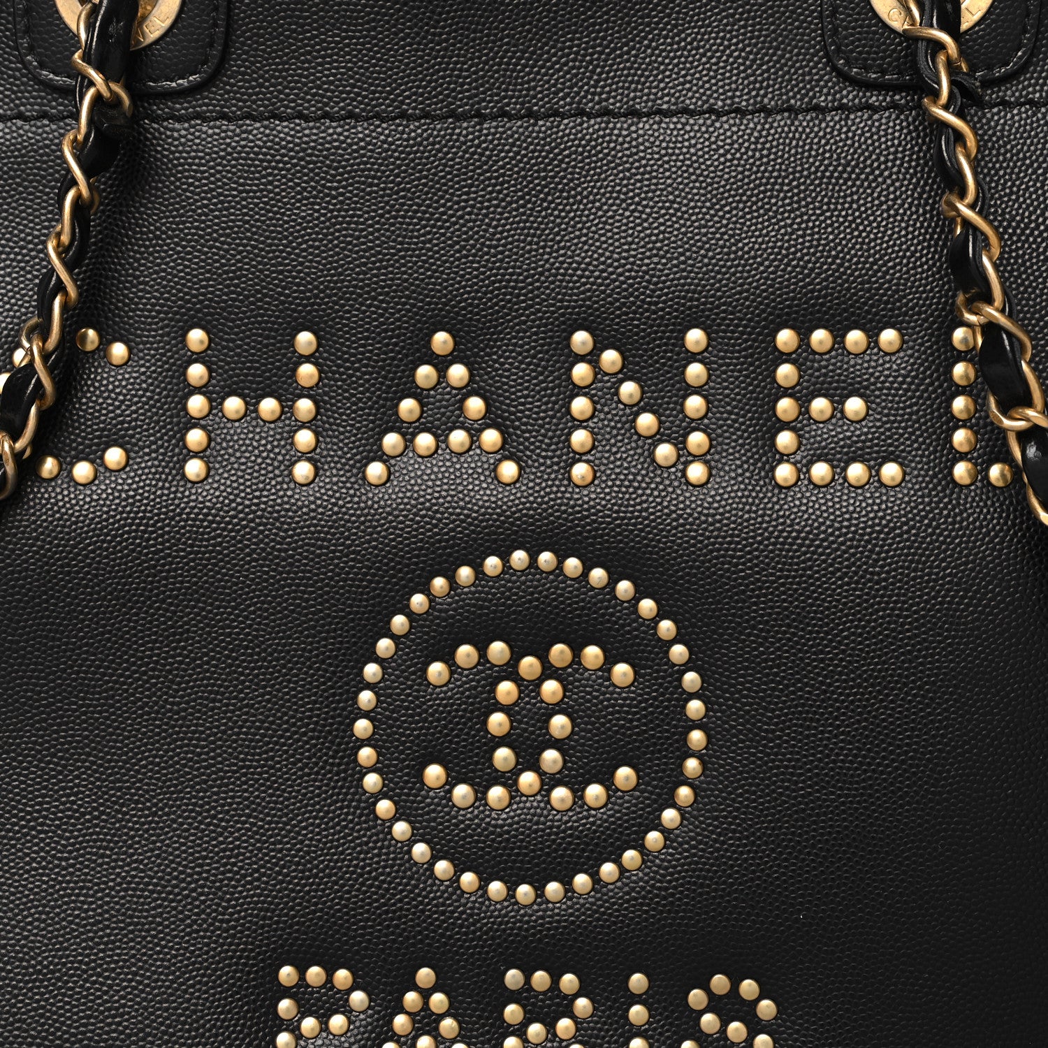 Chanel Caviar Medium Studded Deauville Tote Black 8 of 12