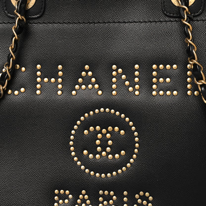 Chanel Caviar Medium Studded Deauville Tote Black 8 of 12