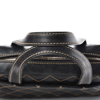 Chanel Calfskin Wild Stitch Top Handle Bag Black 12 of 17