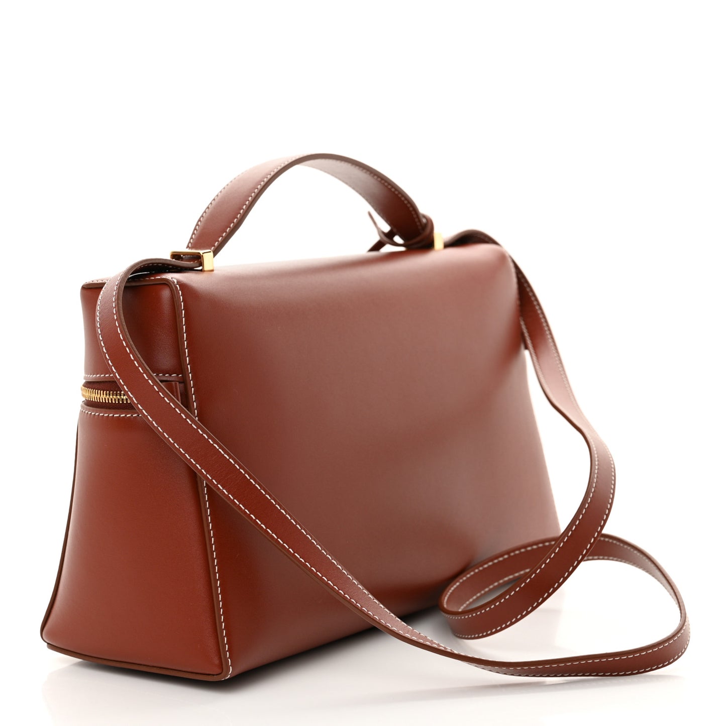 Saddle Calfskin Extra Bag L27 Deep Kummel