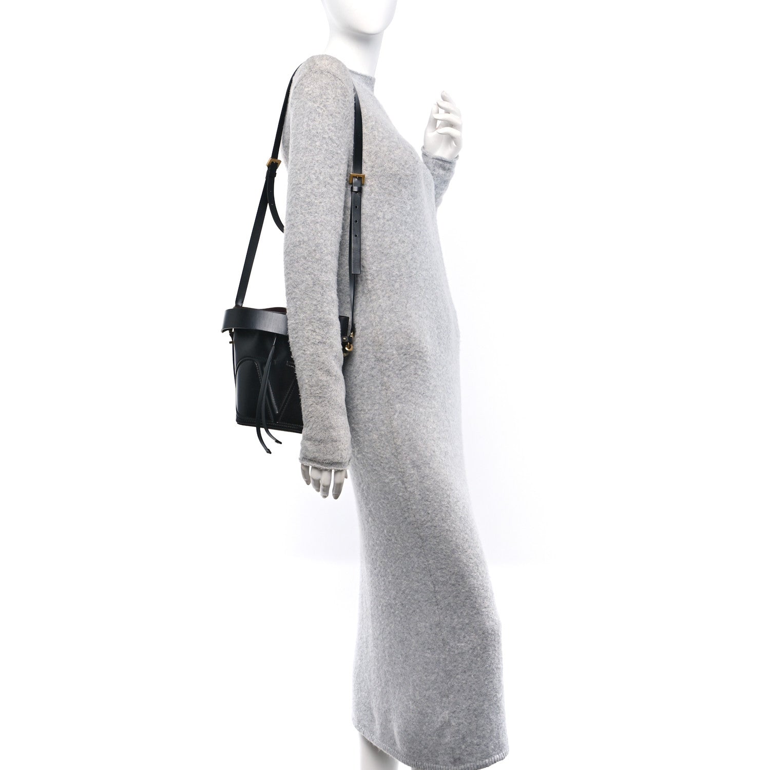 Valentino Garavani Calfskin Vlogo Walk Bucket Bag Black 2 of 9