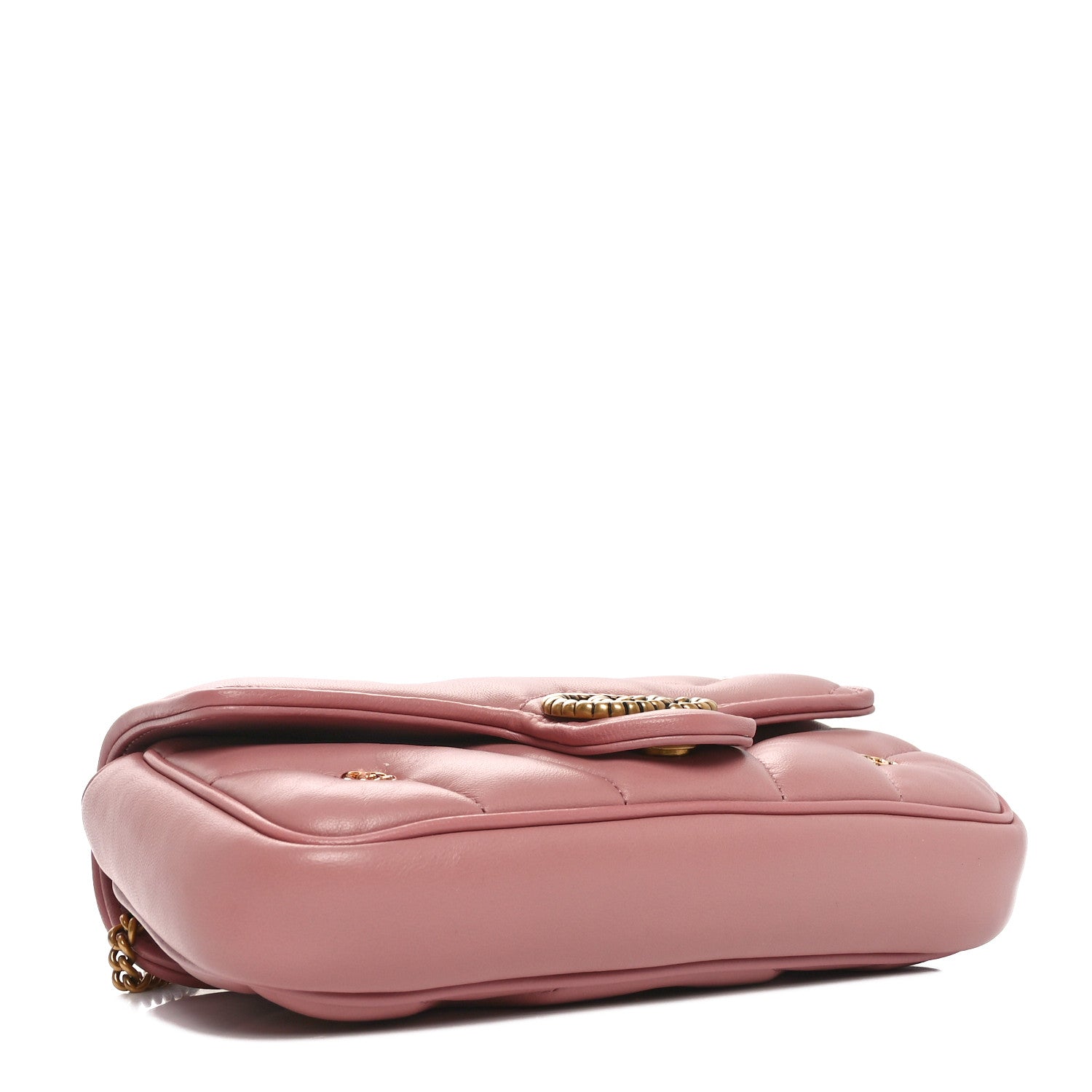 Gucci Calfskin Matelasse Double G Studs Mini Torchon GG Marmont Shoulder Bag Porcelain Rose 5 of 12