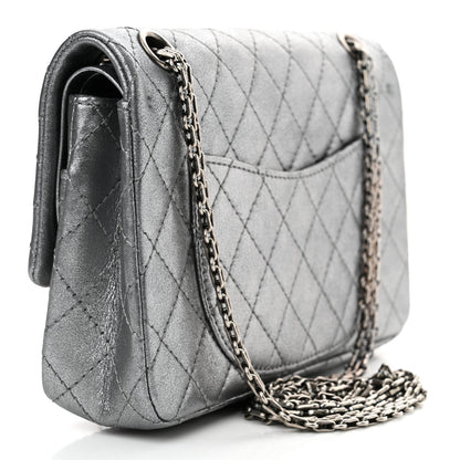 Chanel Metallic Calfskin Quilted Lucky Charms 2.55 Reissue 225 Flap Dark Silver 3 of 12