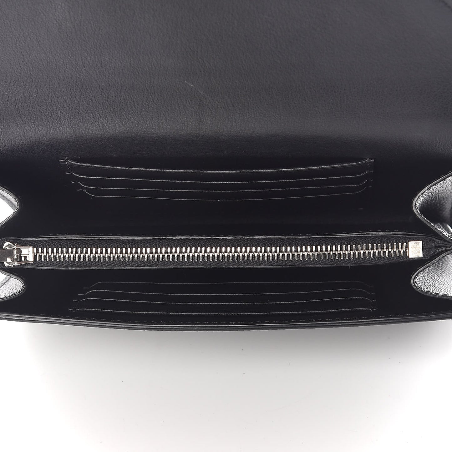 Grained Calfskin Medium Trotteur Multifunction Flap Wallet Black
