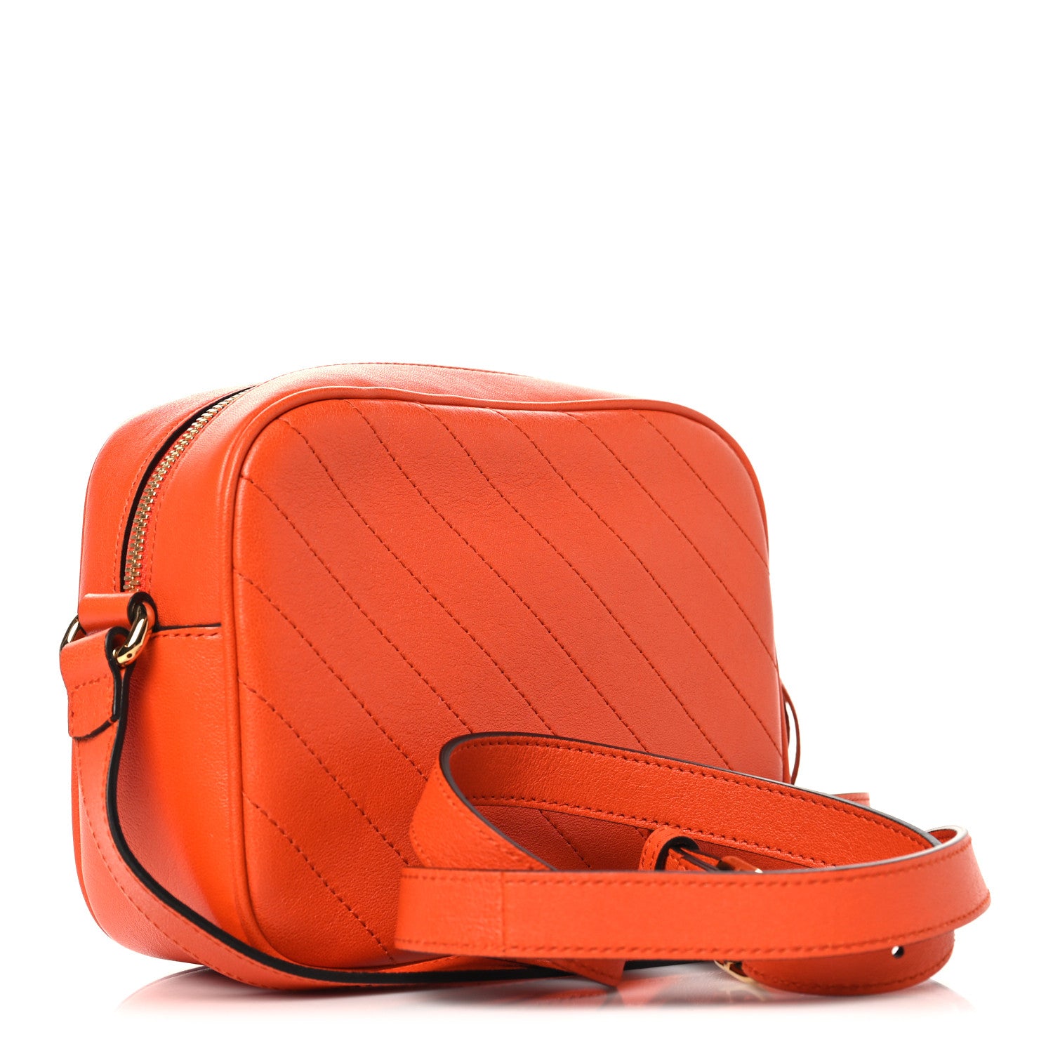 Gucci Sakai Be Green Calfskin Diagonal Stitched Small Blondie Shoulder Bag Orange 3 of 10
