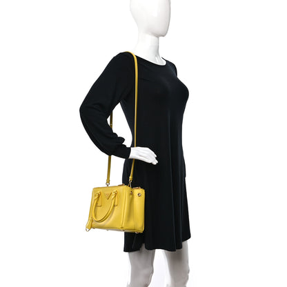 Prada Saffiano Small Galleria Double Zip Tote Soleil 2 of 9