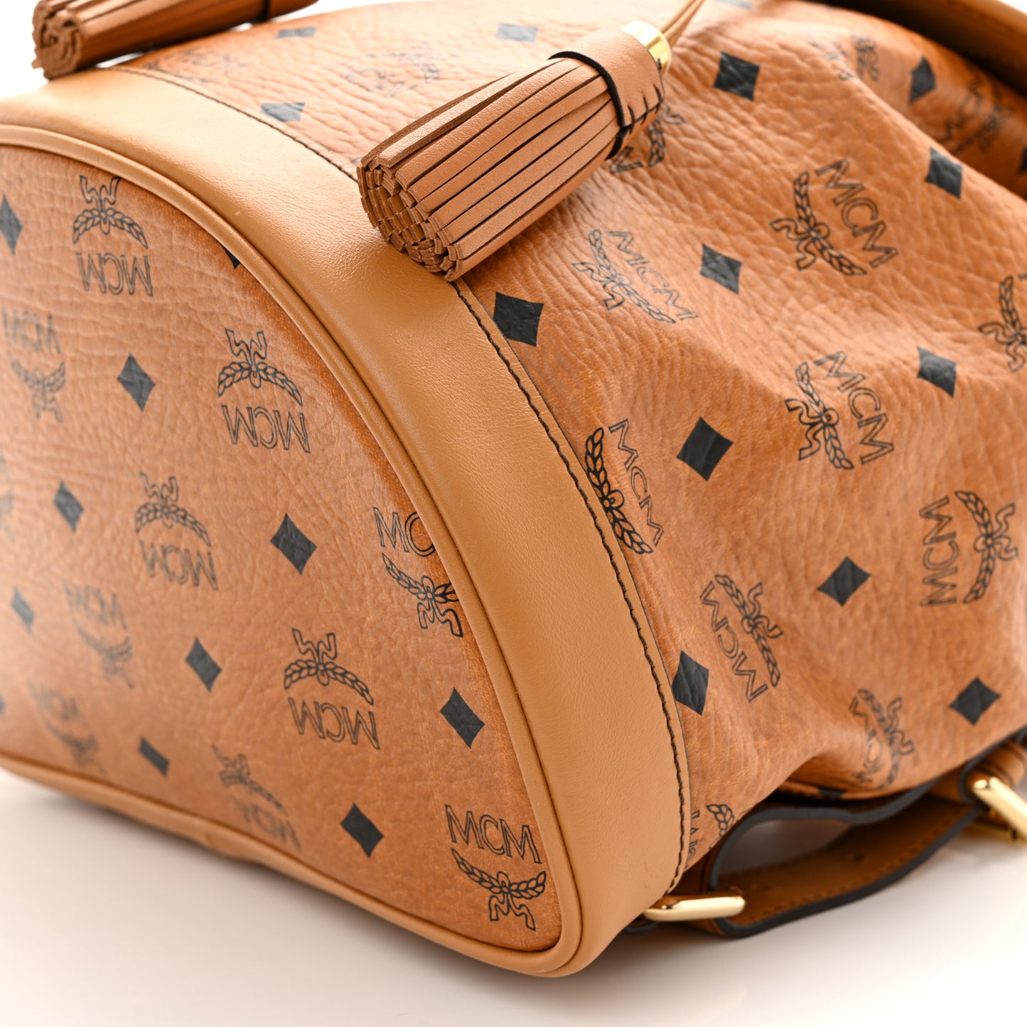 Visetos Drawstring Tassel Backpack Cognac
