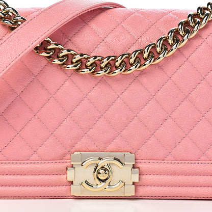 Chanel Caviar Quilted Medium Boy Flap Powder Pink 10 of 11
