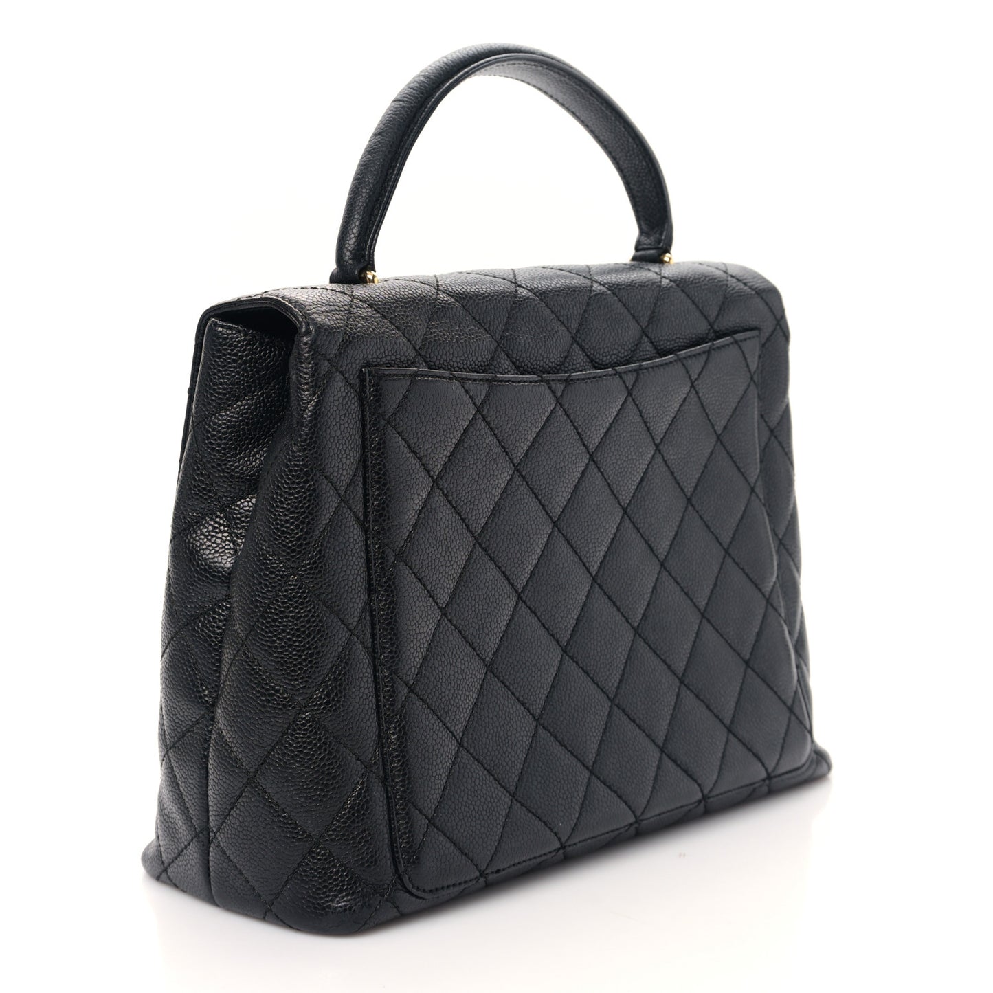 Caviar Quilted Jumbo Kelly Flap Black