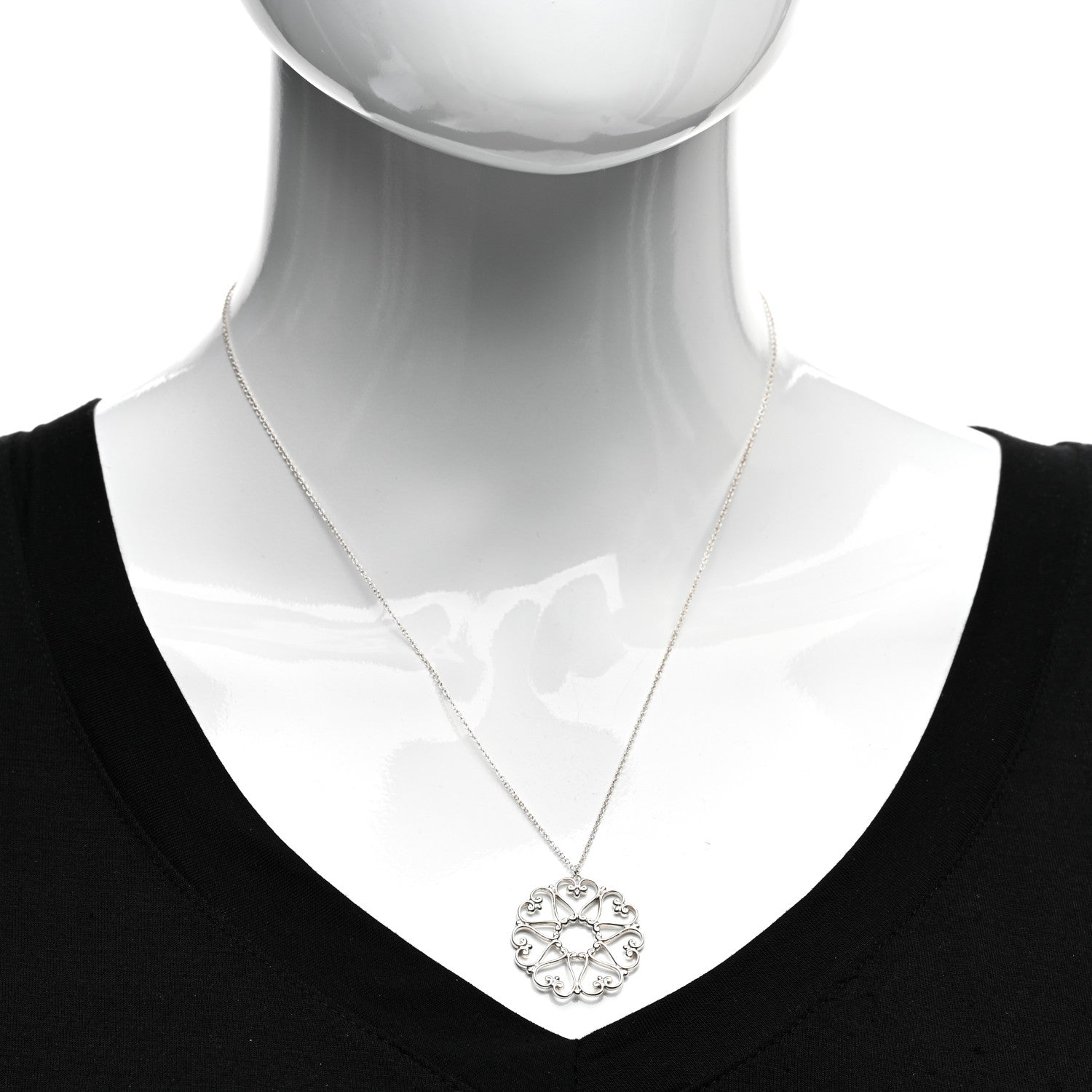 Tiffany Sterling Silver Paloma Picasso Venezia Goldoni Pendant Necklace 2 of 4