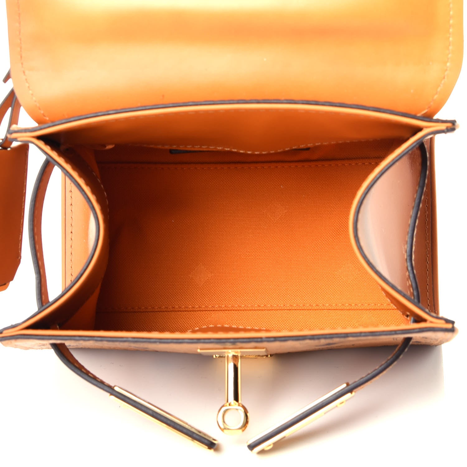 MCM Visetos X-Mini Heritage Top Handle Satchel Cognac 6 of 10