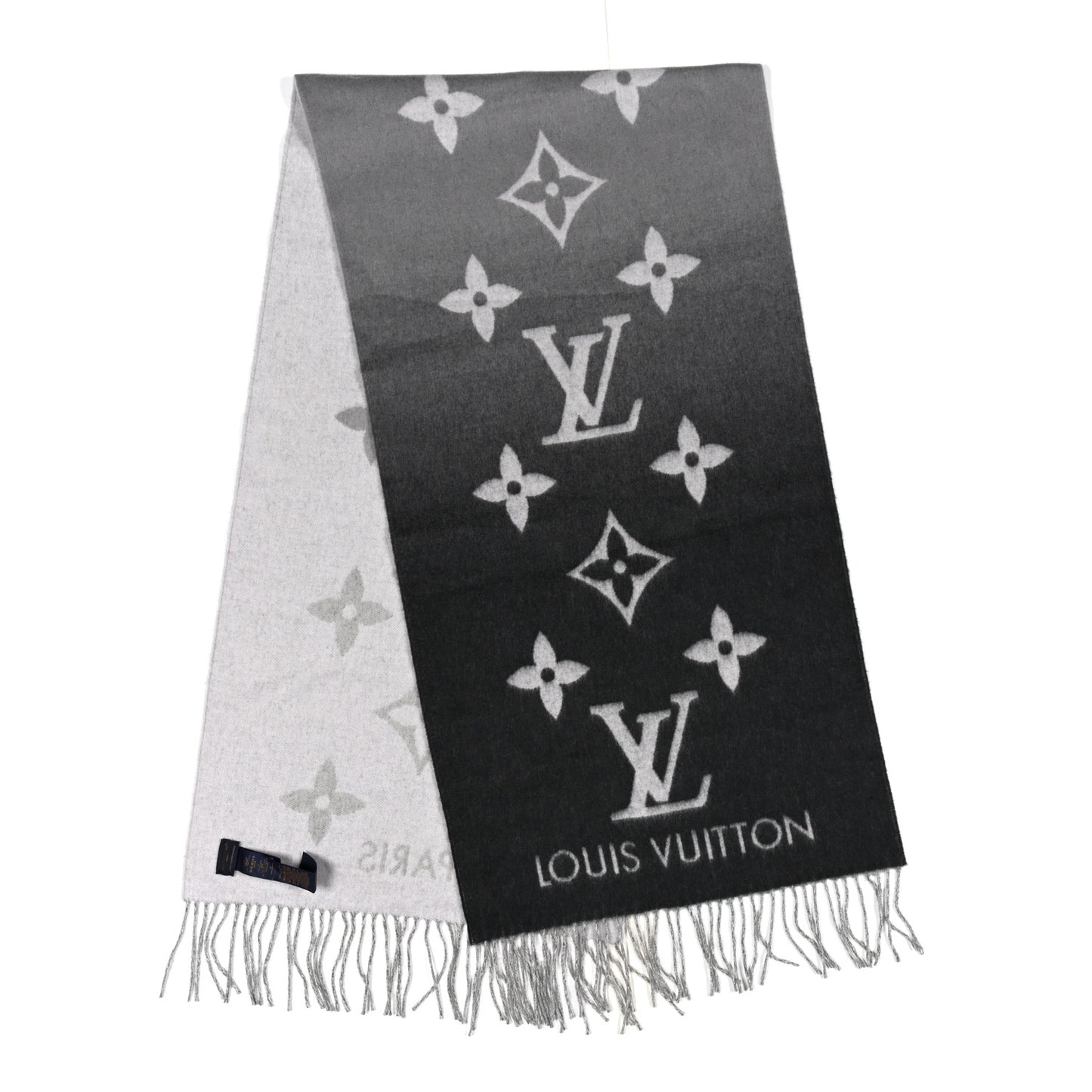 Cashmere Monogram Gradient Reykjavik Scarf Grey