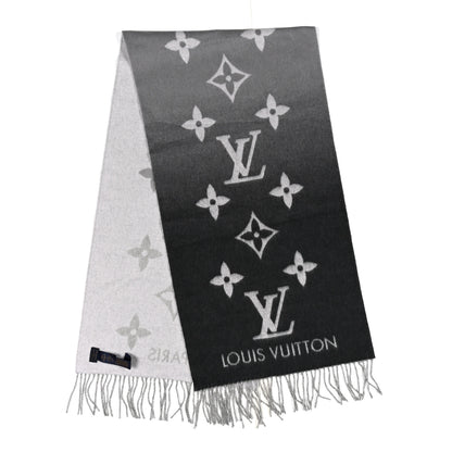 Louis Vuitton Cashmere Monogram Gradient Reykjavik Scarf Grey 2 of 3