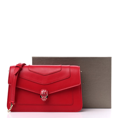 Bulgari Calfskin Serpenti Forever Chain Wallet Amaranth Garnet 9 of 9