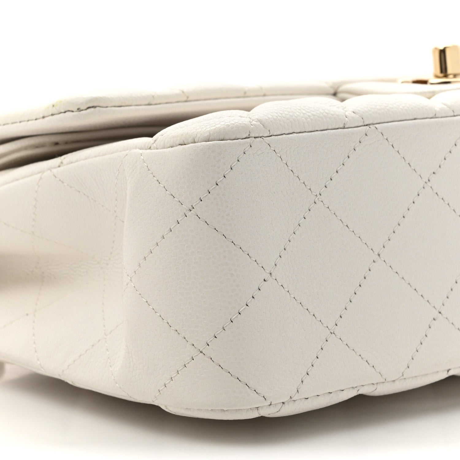 Chanel Caviar Quilted Medium Double Flap White 10 of 12