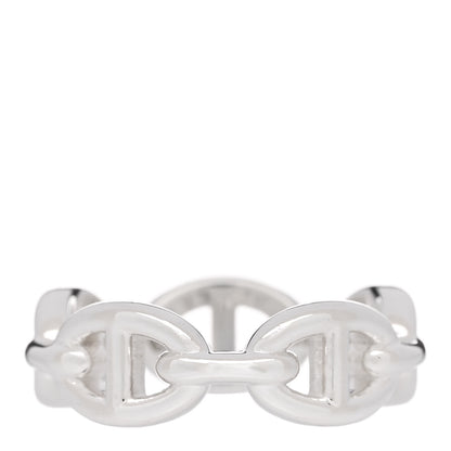 Hermes Sterling Silver PM Chaine d'Ancre Enchainee Band Ring 55 7.25 3 of 6