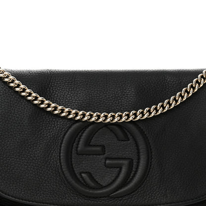 Gucci Pebbled Calfskin Medium Soho Flap Crossbody Black 8 of 15