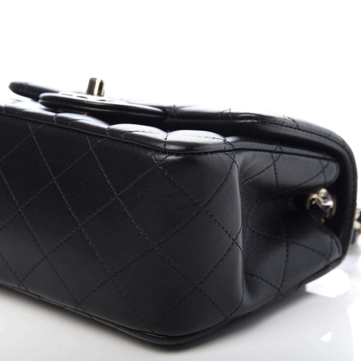 Lambskin Quilted Mini Square Flap Black