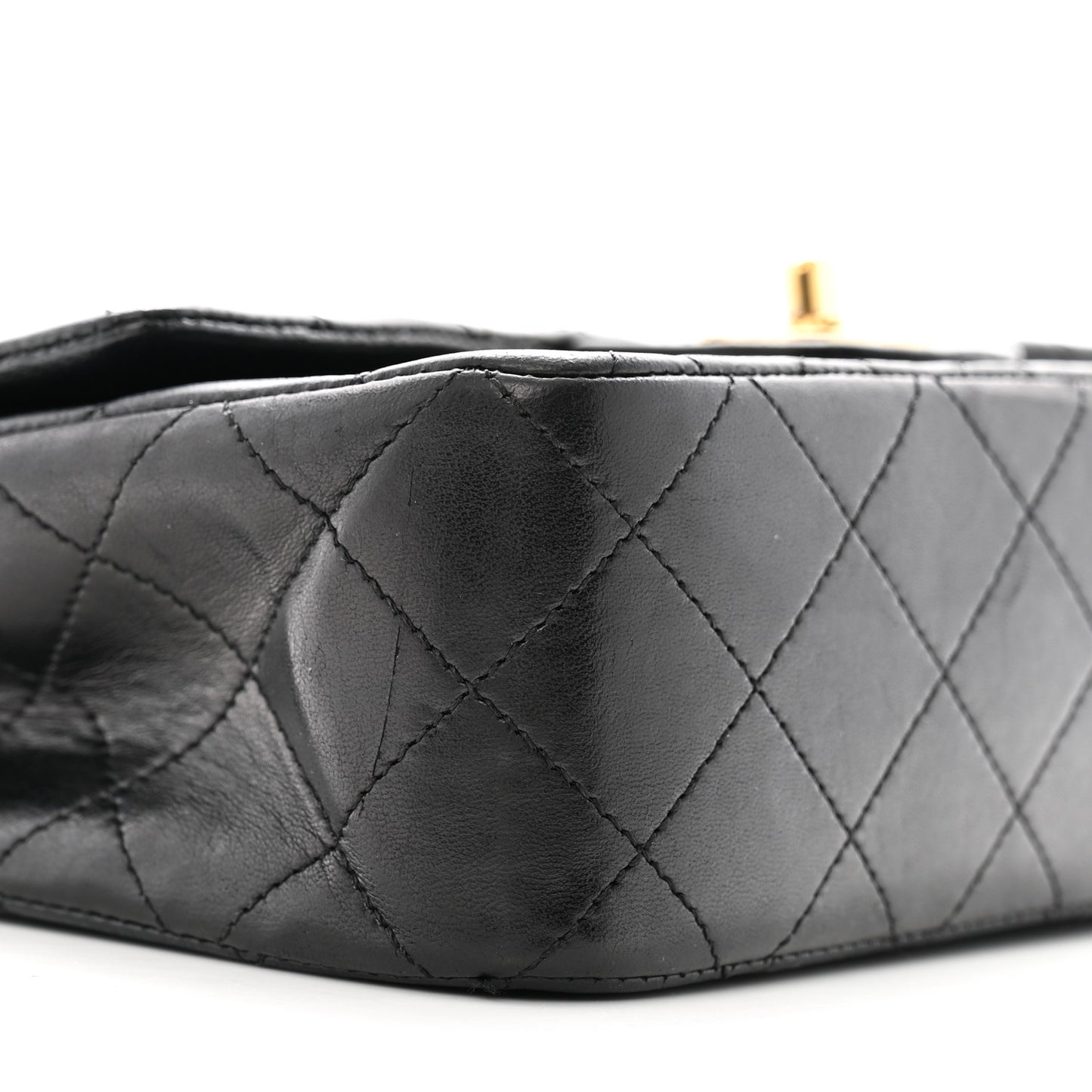 Lambskin Quilted Small Double Flap Black