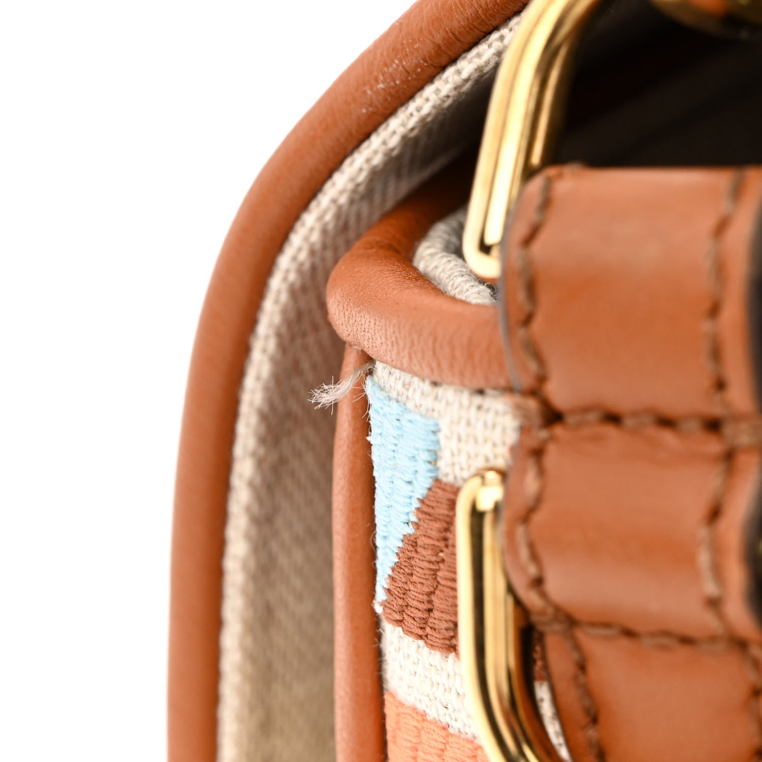 Fendi Kuban Canvas Vitello King FF Embroidered Baguette Grezzo Multicolor 11 of 11