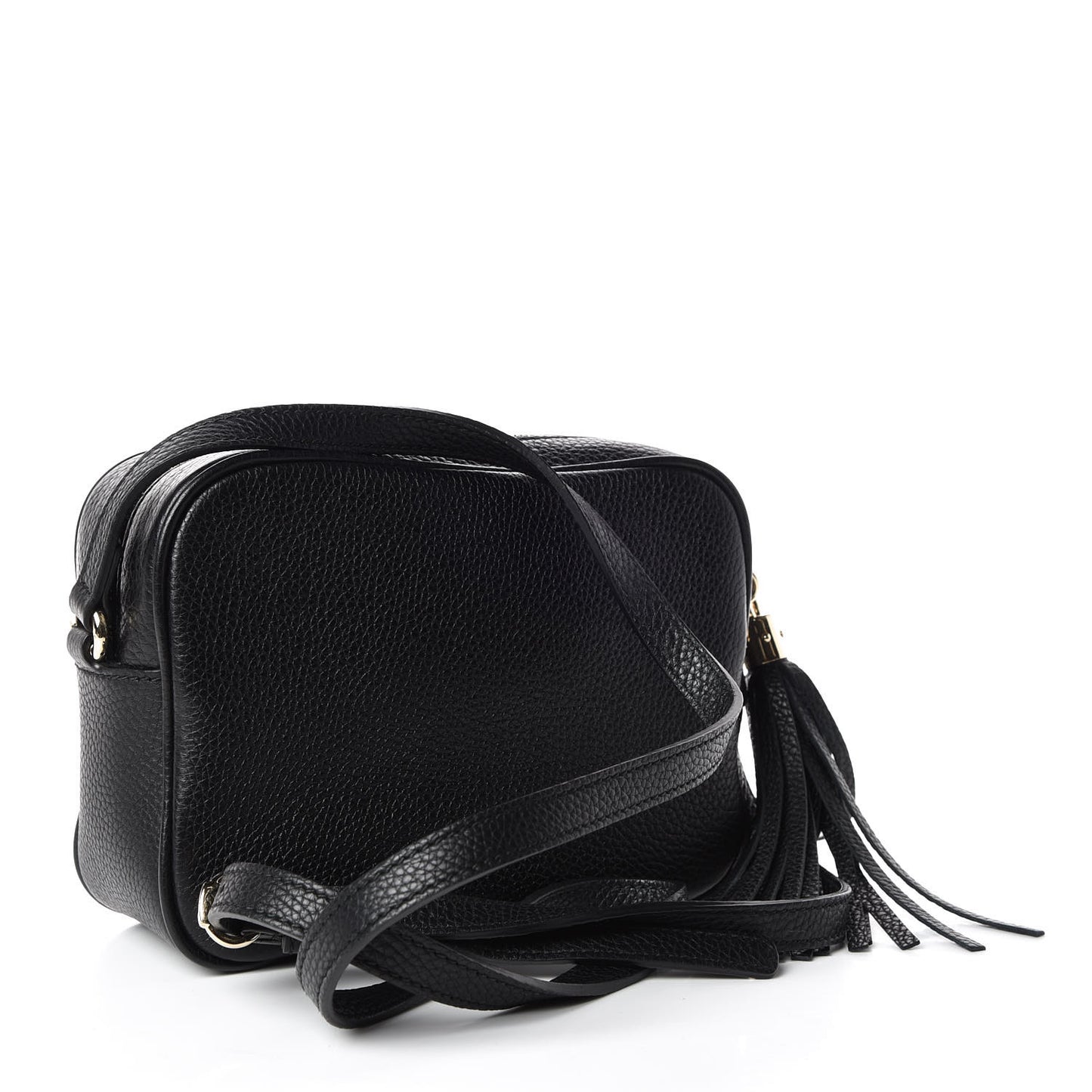 Pebbled Calfskin Small Soho Disco Bag Black