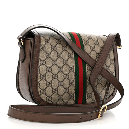 Gucci GG Supreme Monogram Web Small Ophidia Flap Messenger Bag Brown 3 of 9