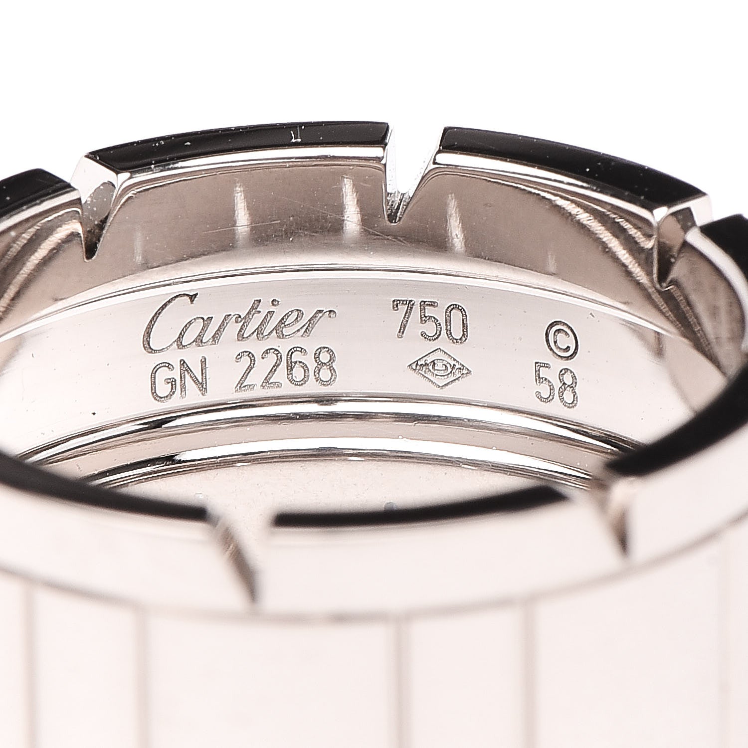 Cartier 18K White Gold 11mm Tank Francaise Ring 58 8.25 5 of 5