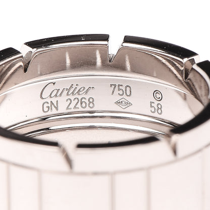 Cartier 18K White Gold 11mm Tank Francaise Ring 58 8.25 5 of 5