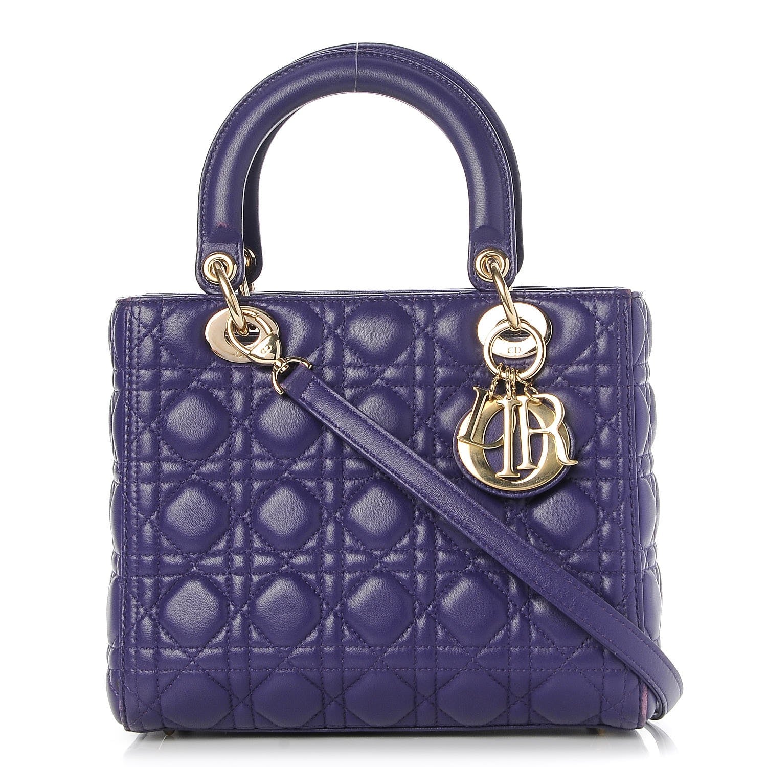 Christian Dior Lambskin Cannage Medium Lady Dior Purple 1 of 12