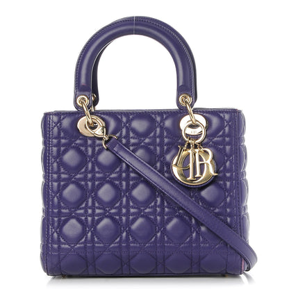 Christian Dior Lambskin Cannage Medium Lady Dior Purple 1 of 12