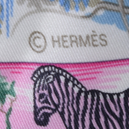 Hermes Silk Vintage Tropiques Scarf 70 Turquoise Gris Perle Rose Vif 6 of 6