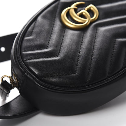Gucci Calfskin Matelasse GG Marmont Belt Bag 85 34 Black 6 of 11