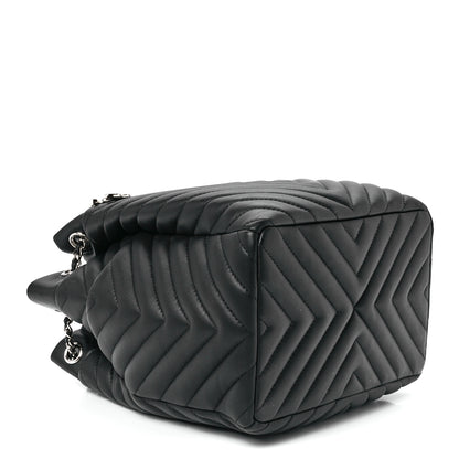 Chanel Lambskin Chevron Small Urban Spirit Drawstring Bag Black 4 of 12