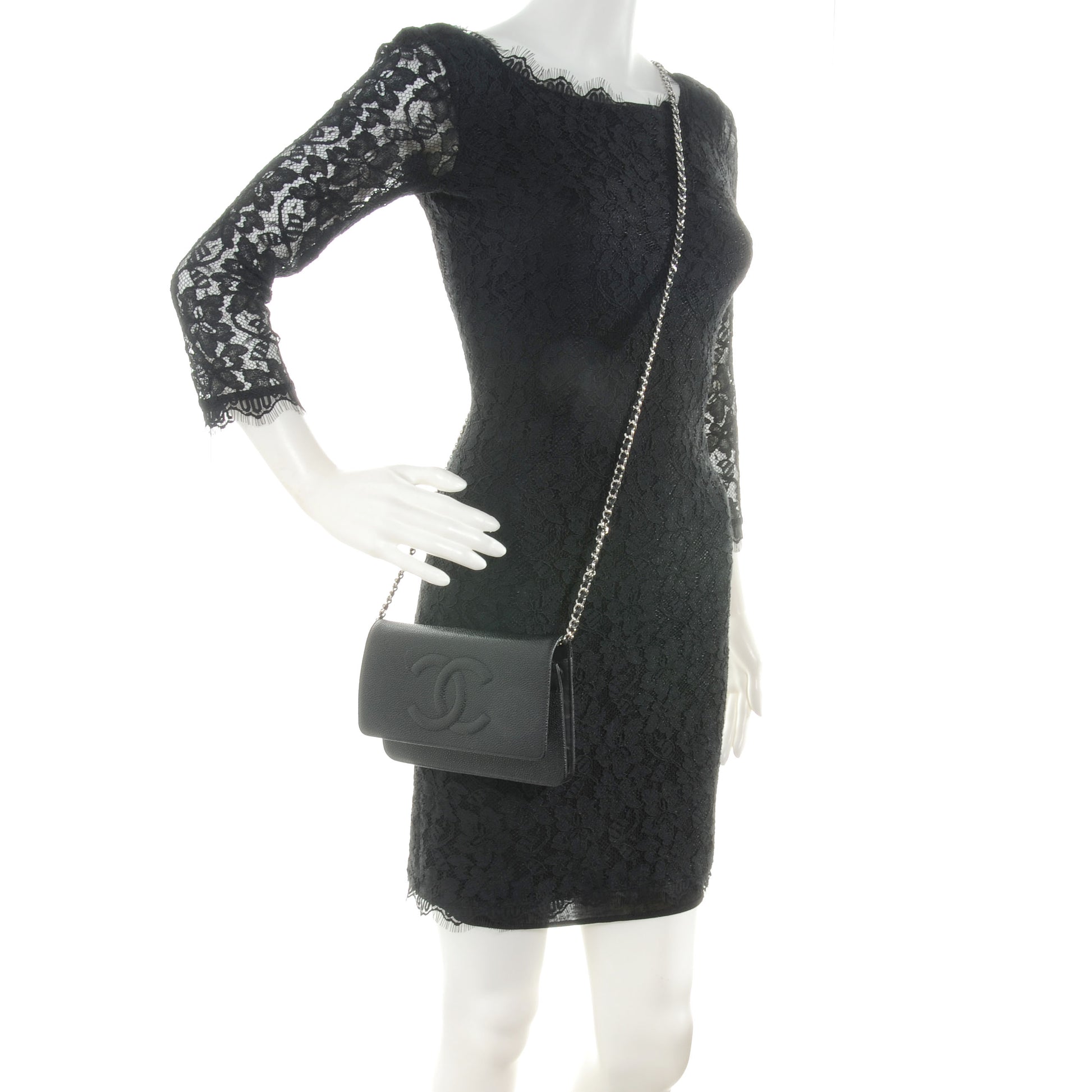 Chanel Caviar Wallet on Chain WOC Black 2 of 9