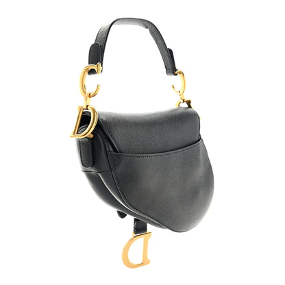 Christian Dior Grained Calfskin Mini Saddle Bag Black 3 of 11