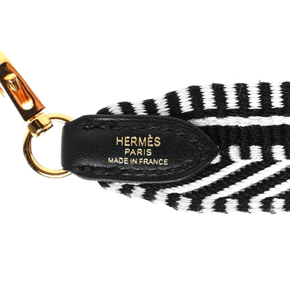 Hermes Toile Swift 25mm Sangle Cavale Shoulder Strap Black Ecru 4 of 5