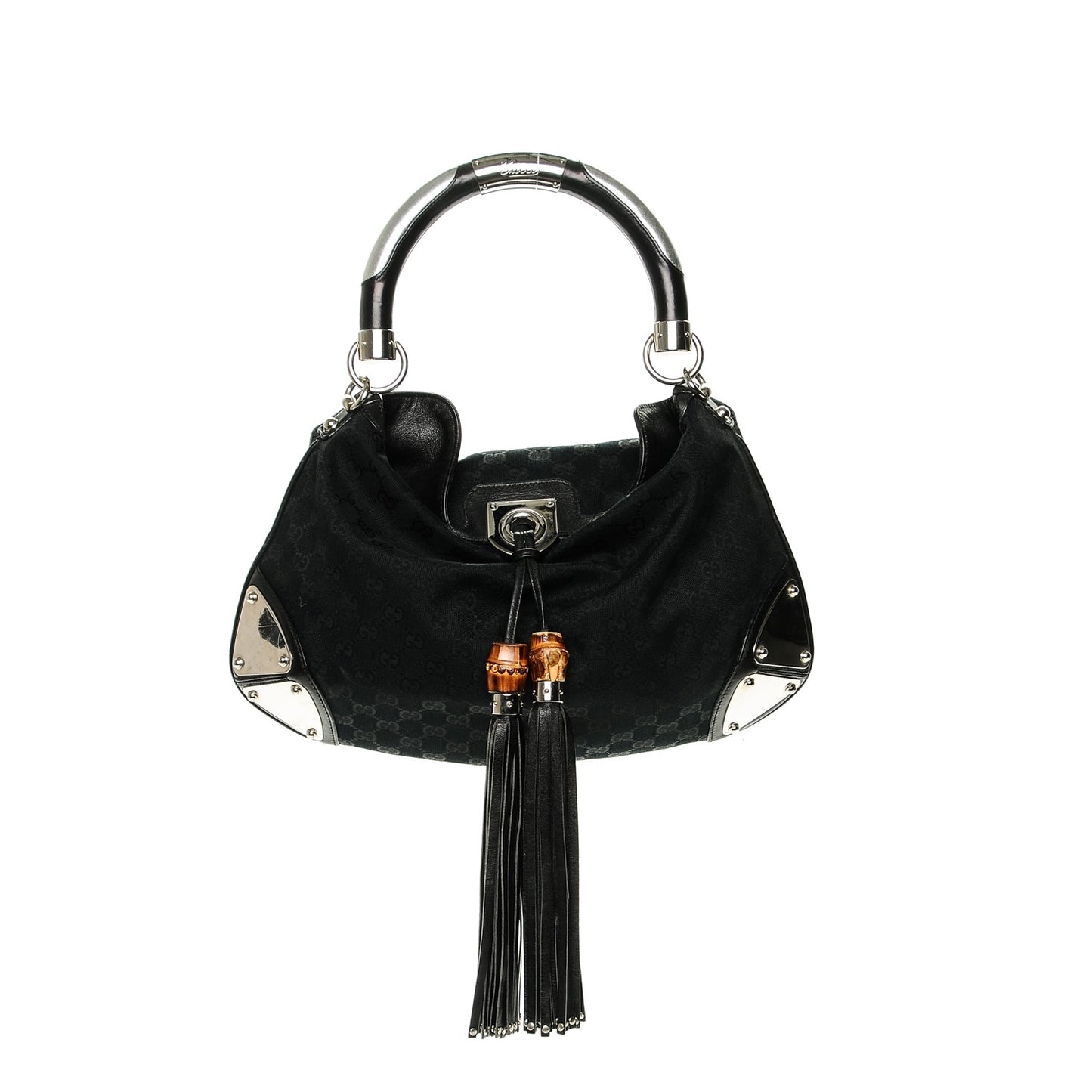 Monogram Medium Indy Top Handle Hobo Black