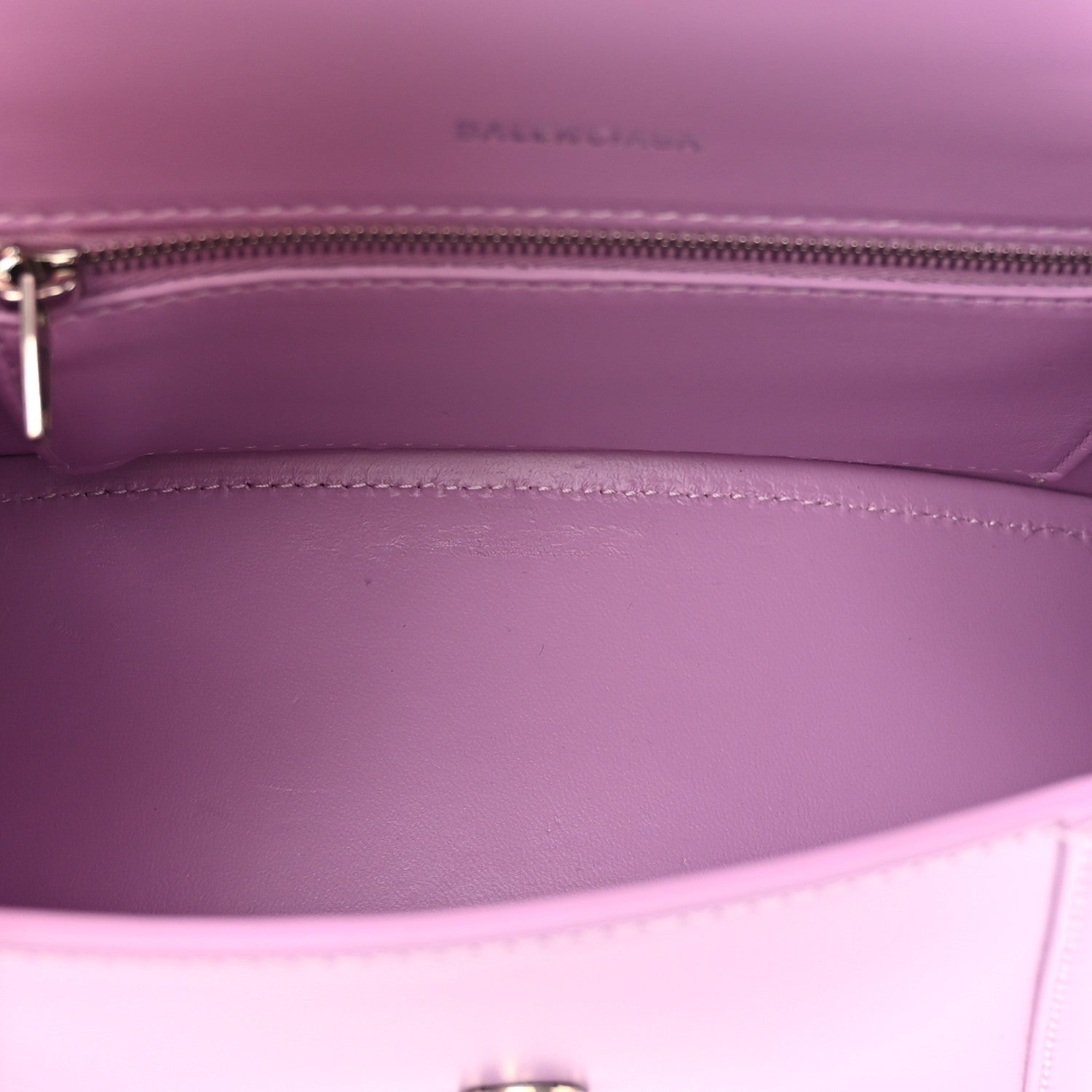 Balenciaga Shiny Box Calfskin Tonal B Small Hourglass Top Handle Bag Lilac 6 of 16