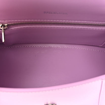 Balenciaga Shiny Box Calfskin Tonal B Small Hourglass Top Handle Bag Lilac 6 of 16